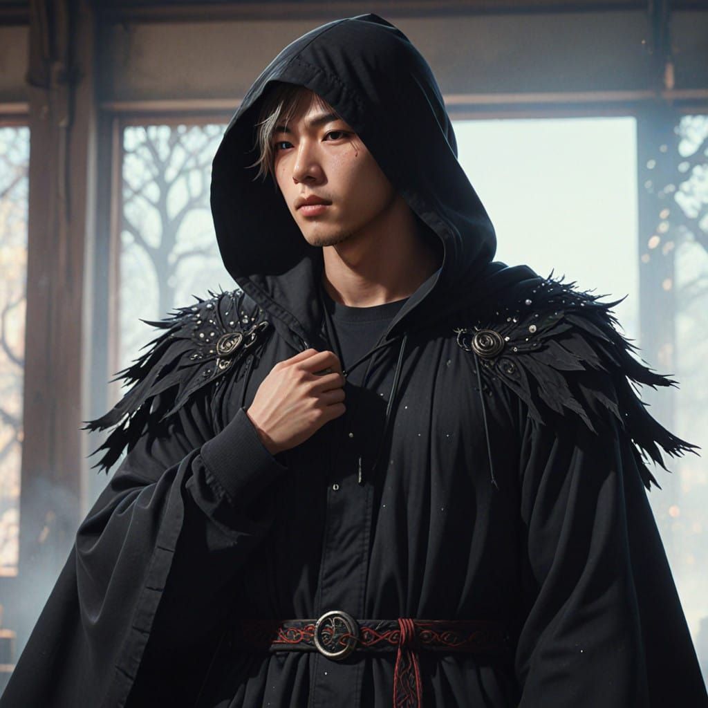 BTS's Namjoon in Ethereal Cloak, Inspired by Cyberpunk Anime...