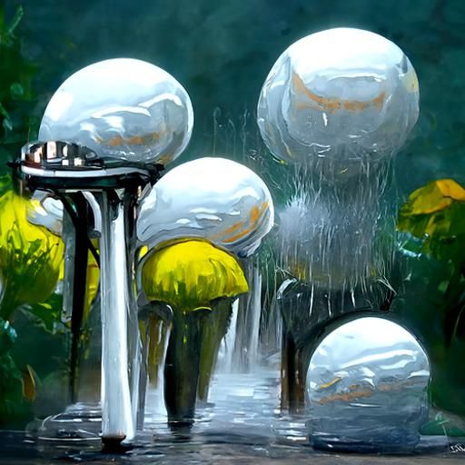 Raindrops on Barstool: Oil Painting in Realist Style