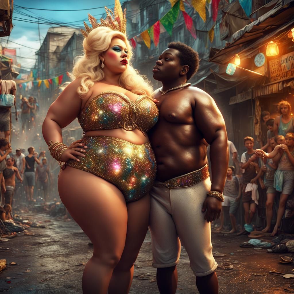Carnival Queen Kisses Boy in Rio Slums