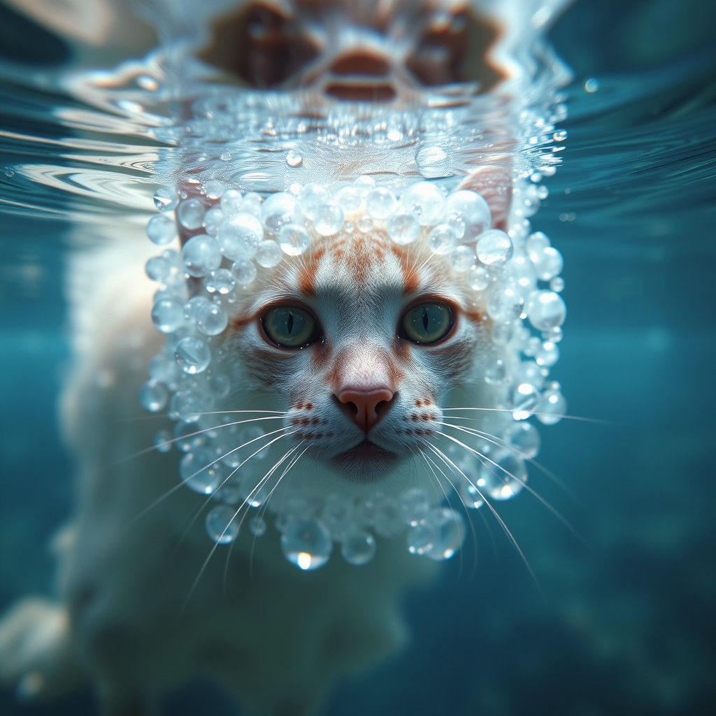 Molten Glass Sculpture with Underwater Lightrays