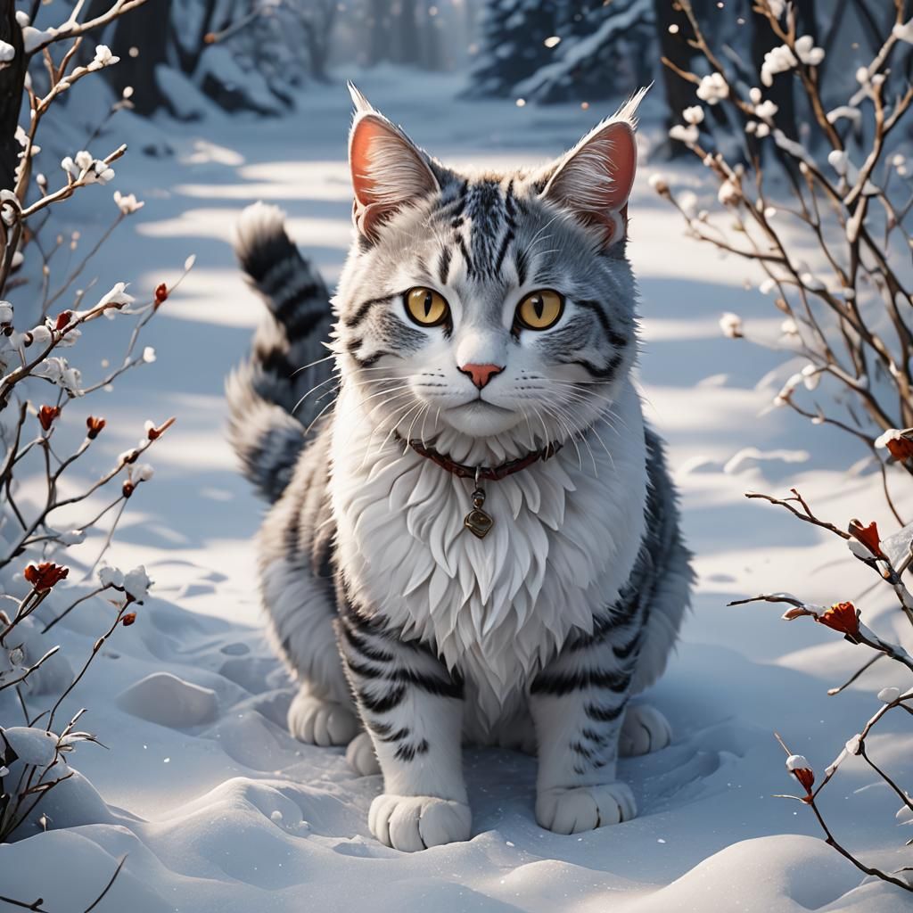 Detailed 3D Anime Cat Render