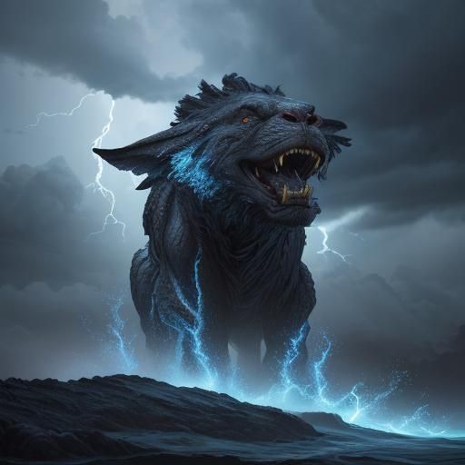 Stormy Weather: Lone Figure in Electric Storm