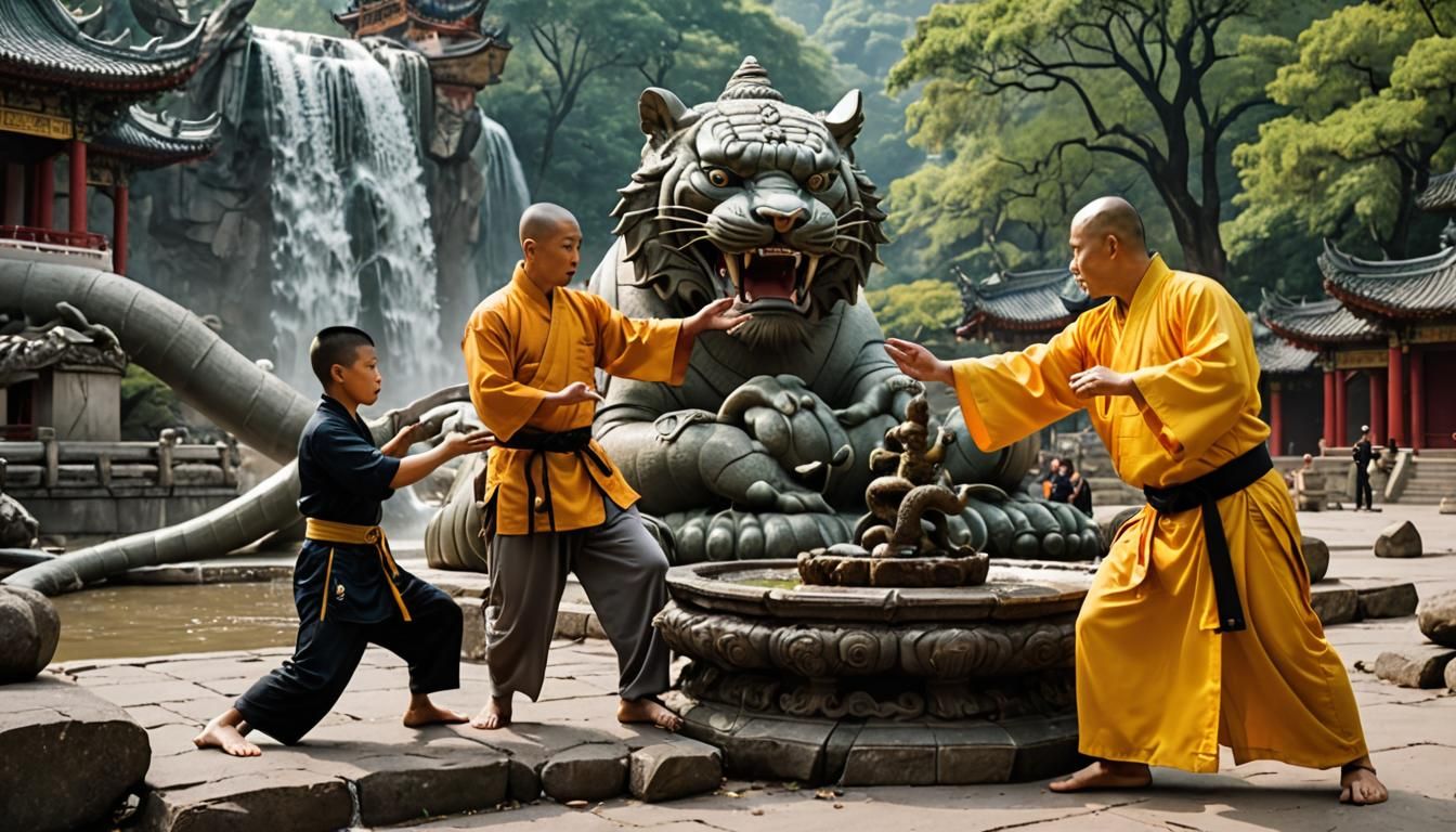 Kung Fu Master Teaching Shaolin Moves