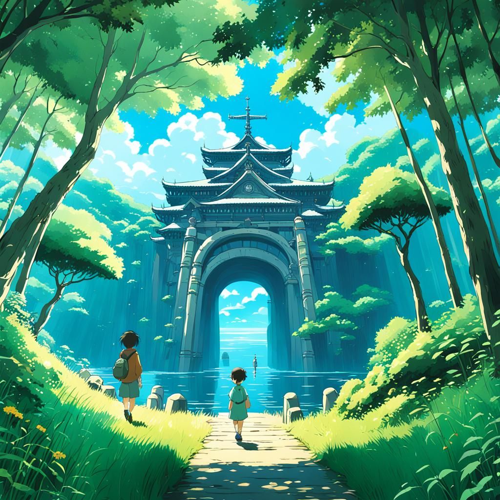 Anime Key Visual in Studio Ghibli Style