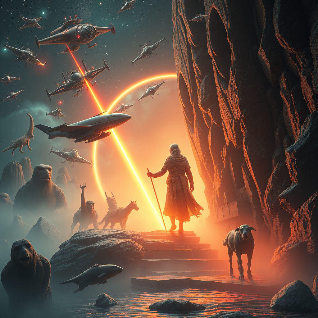 Father Time Steps Into a Neon Future