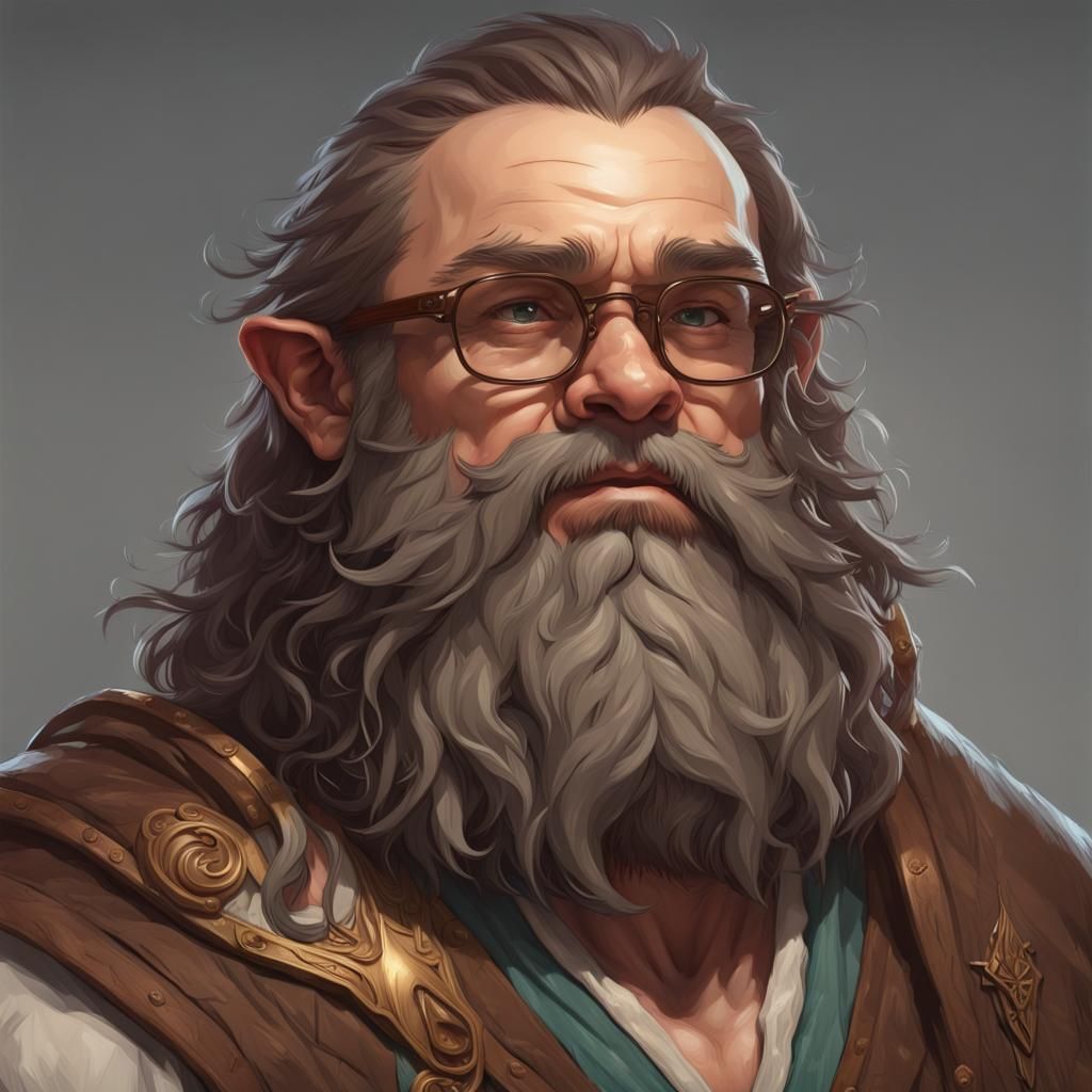 Dwarf Druid Portrait in Detailed Digital Art Style
