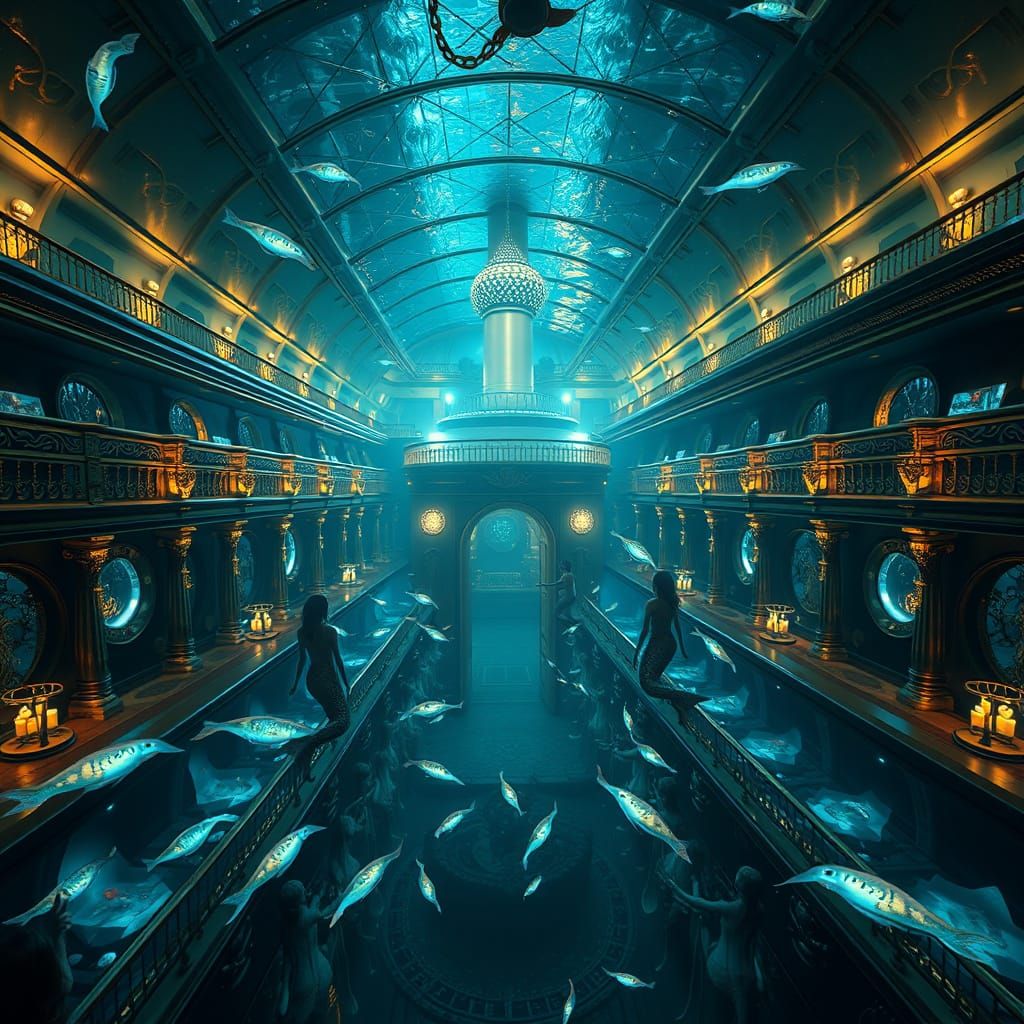 Luxurious Mermaids in Sunken Ocean Liner