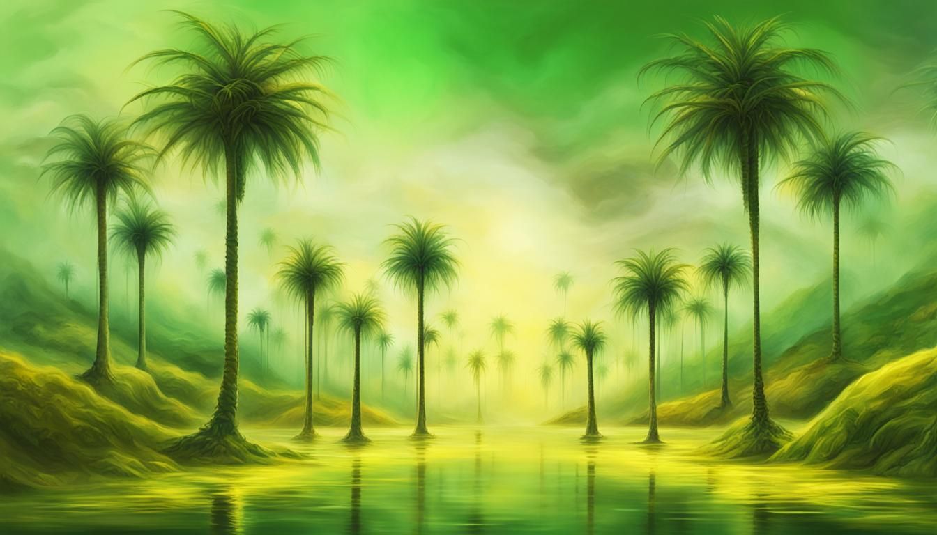 Dreamlike Palm Trees in Surreal Digital Painting
