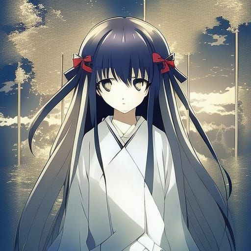 Sad Anime Character in Japanese Manga Style