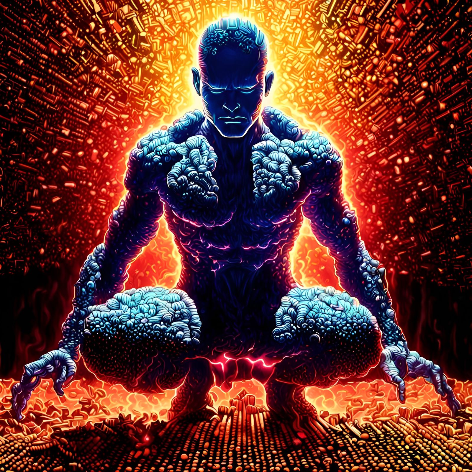 Pointillist Energy Drain: Digital Art in 4K