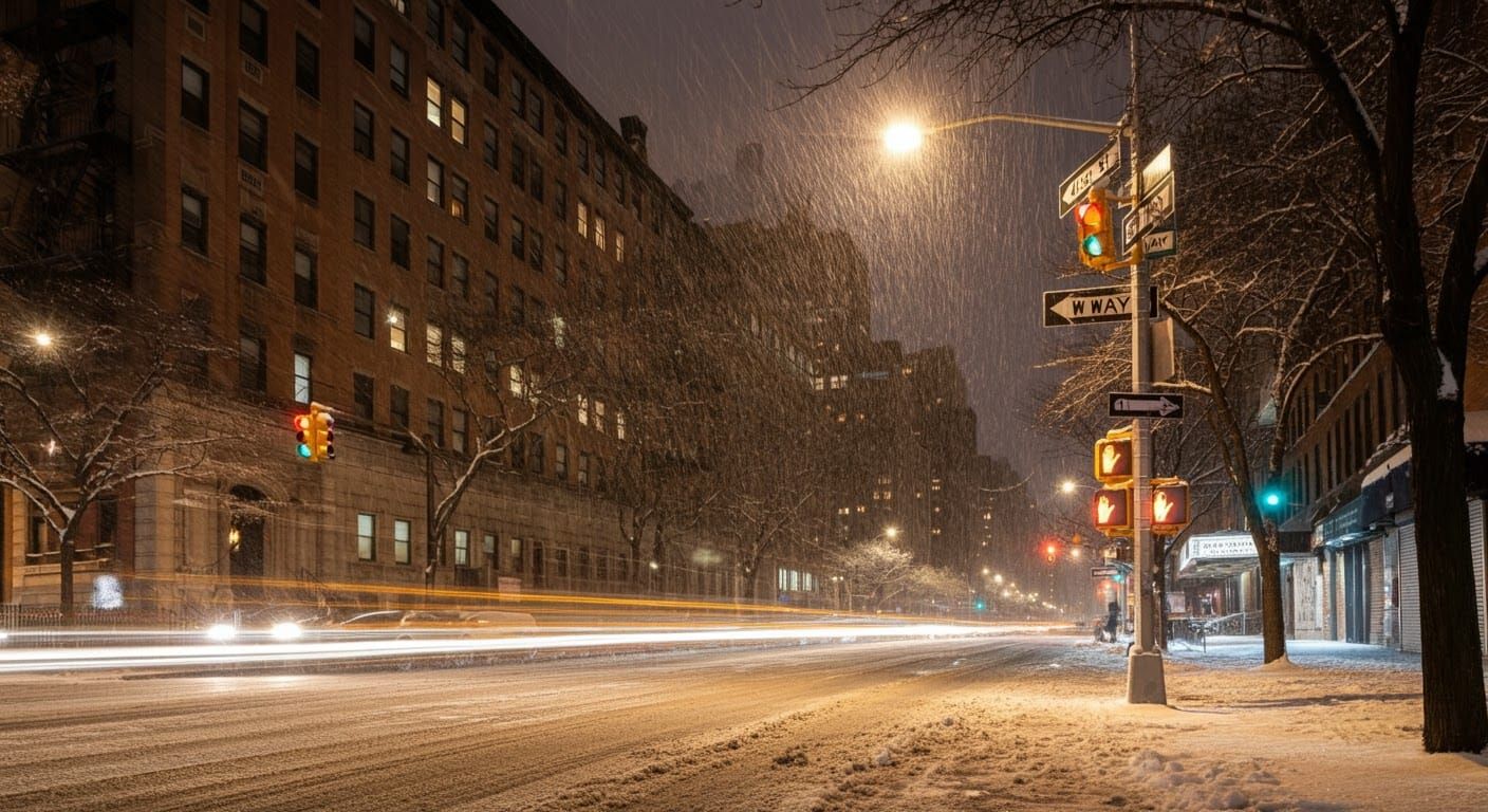 Serene Winter Evening on 41st Street and 10th Avenue