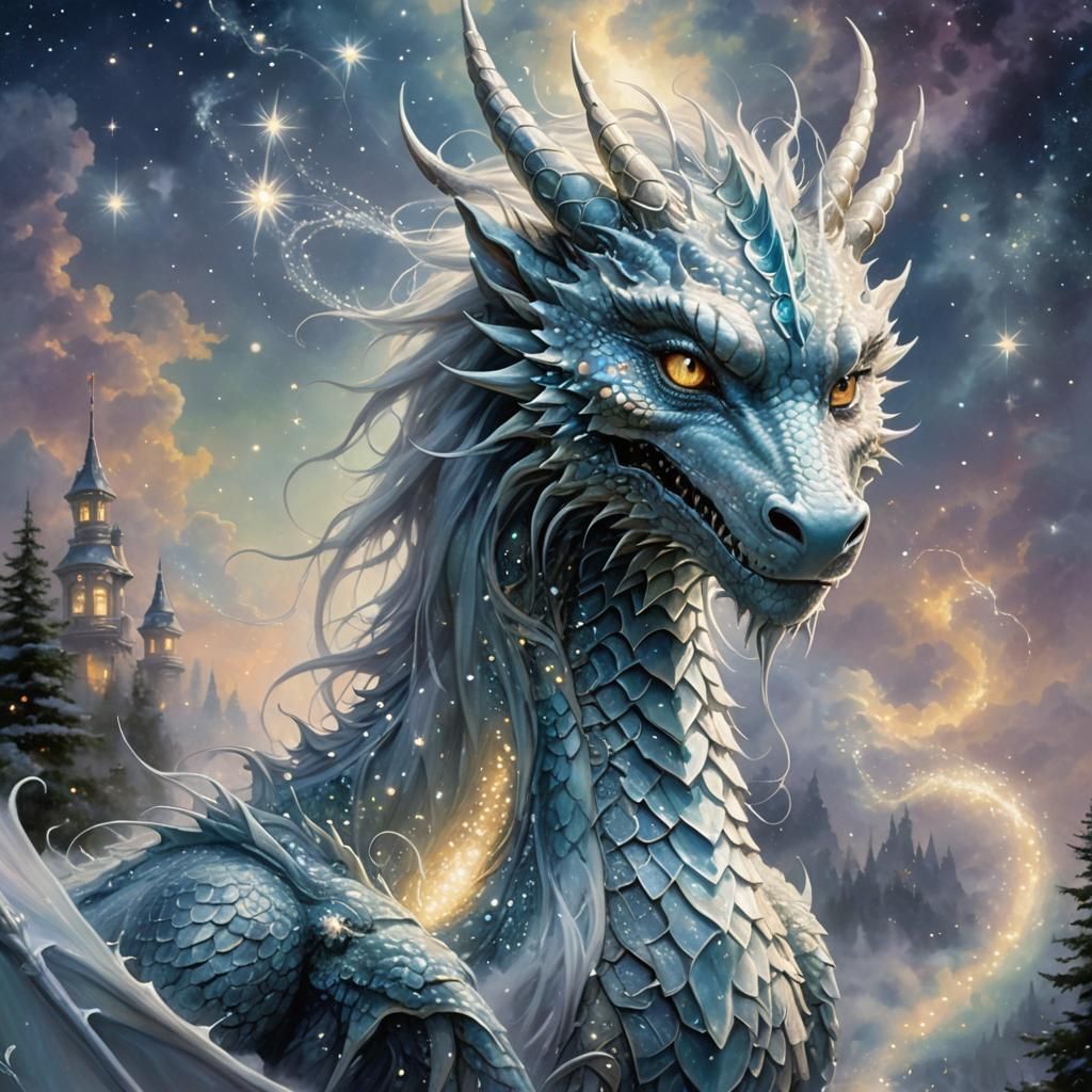Ethereal Star Dragon in Fantasy Style