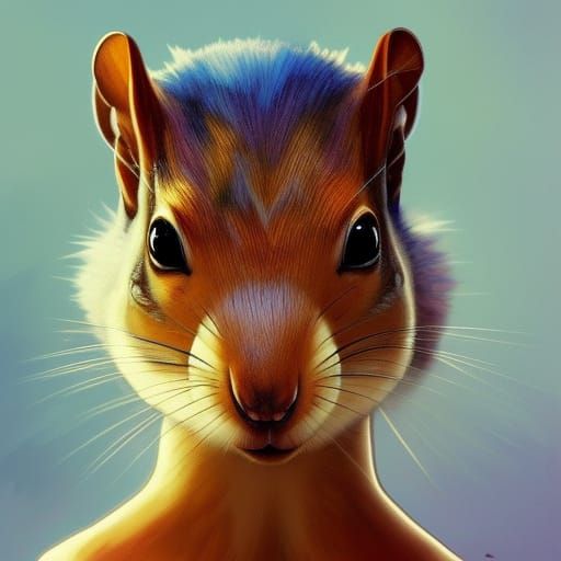 Mystic Squirrel Portrait in Hyperdetailed Style