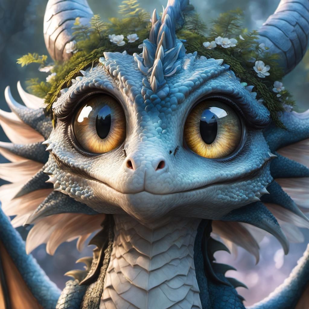 Pastel Dragon Portrait in Anime Style