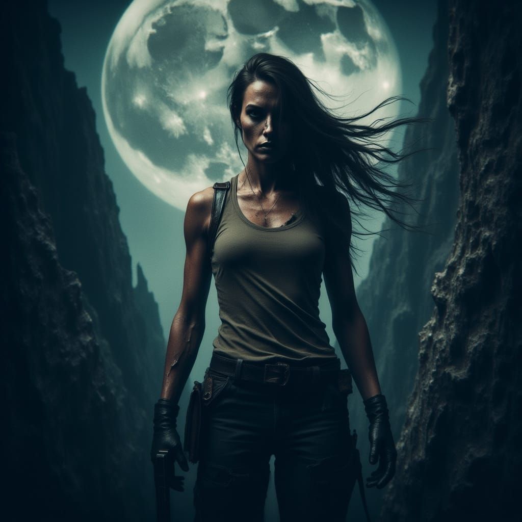 Dark Fantasy Lara Croft in Muted Colors