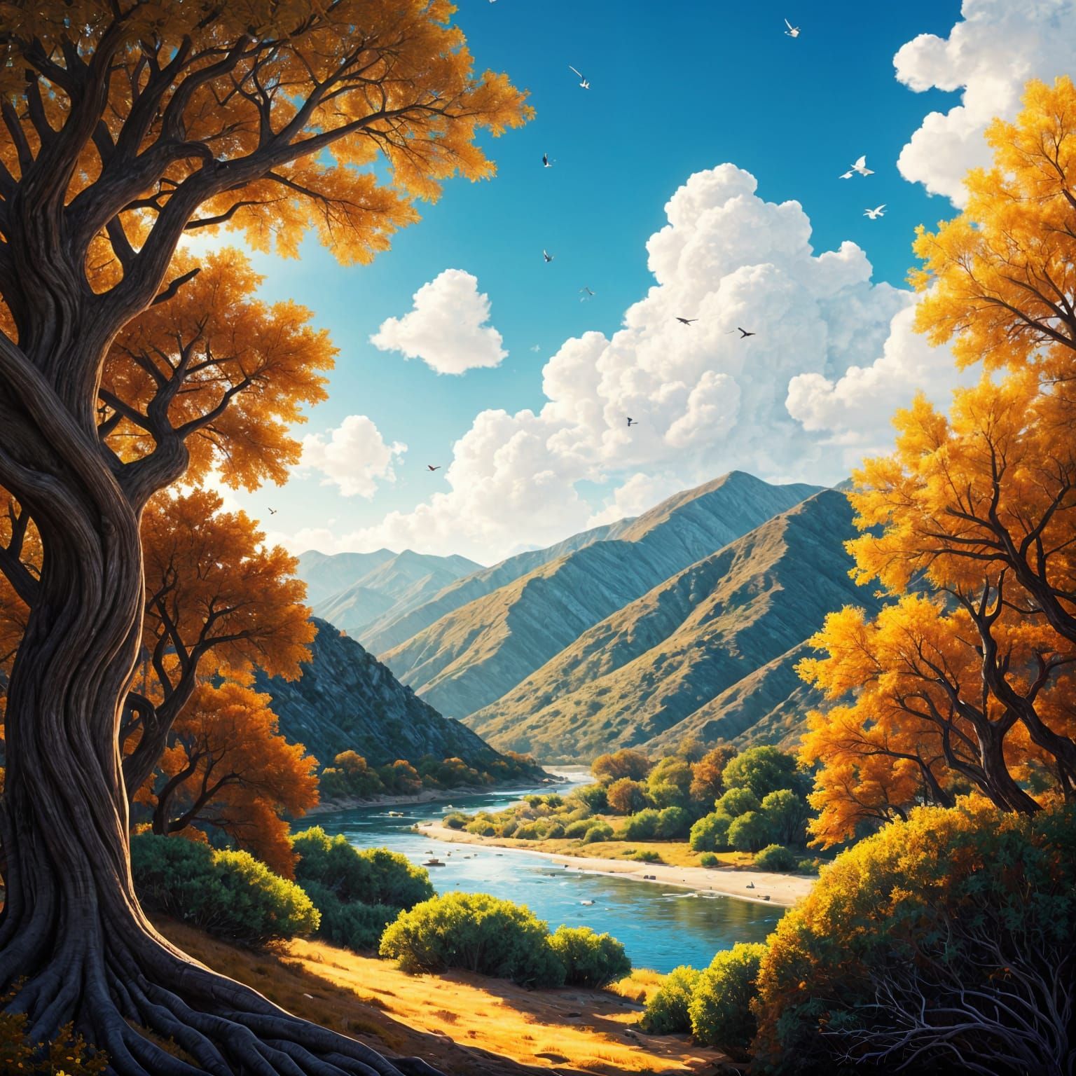California Chaparral Landscape in Early Autumn