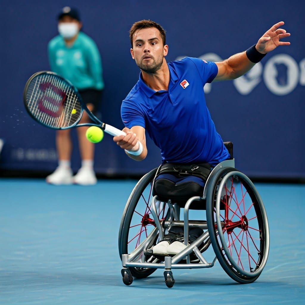Paralympic Tennis: Power Serve in Paris Stadium