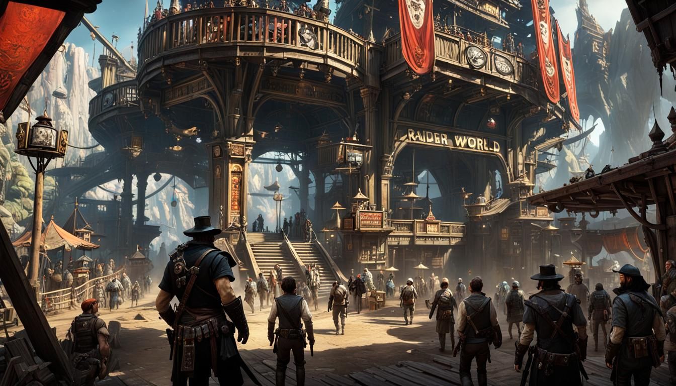 Raider World Theme Park in Comic Book Style