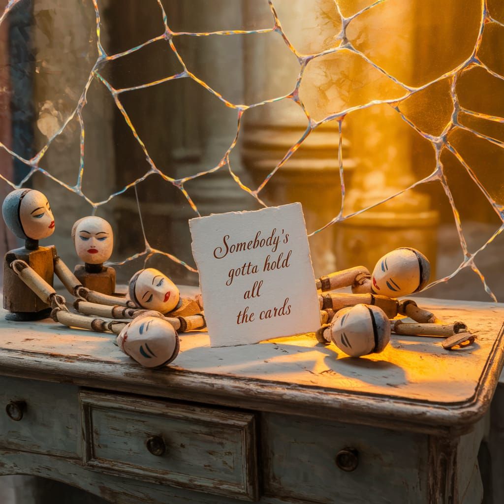 Melancholic Marionettes Installation Art in Stained Glass