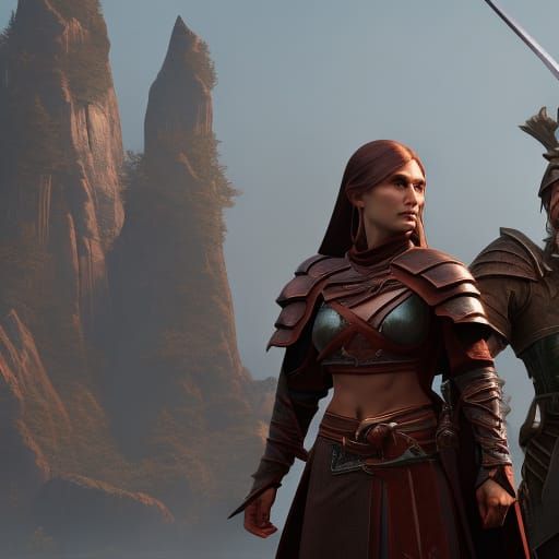 Medieval Fantasy Rogue Archer in Detailed Matte Painting