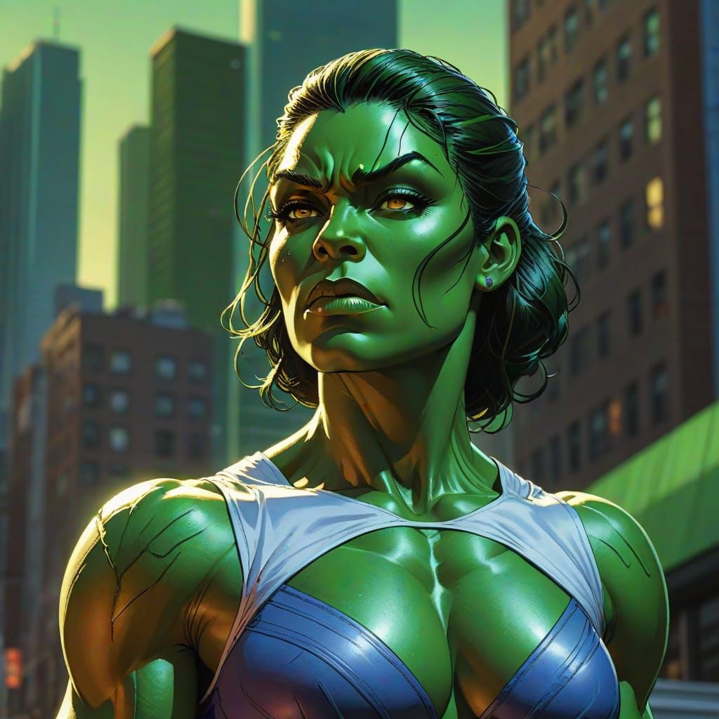 She Hulk Comic Book Art in Brooks/Mumford Style