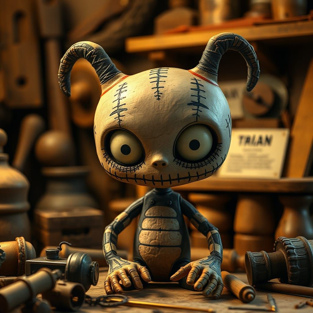 Whimsical Toy Deminer in Stop-Motion Style