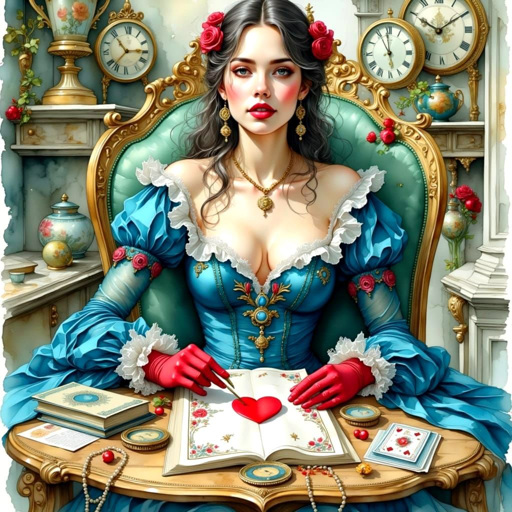 Vivid Watercolour Clocks, Cards and Hearts