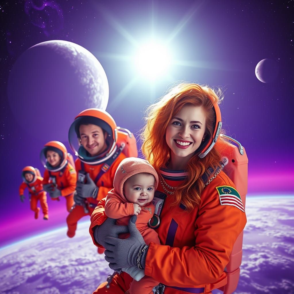 Cosmic Adventure in Vibrant Purple Hues