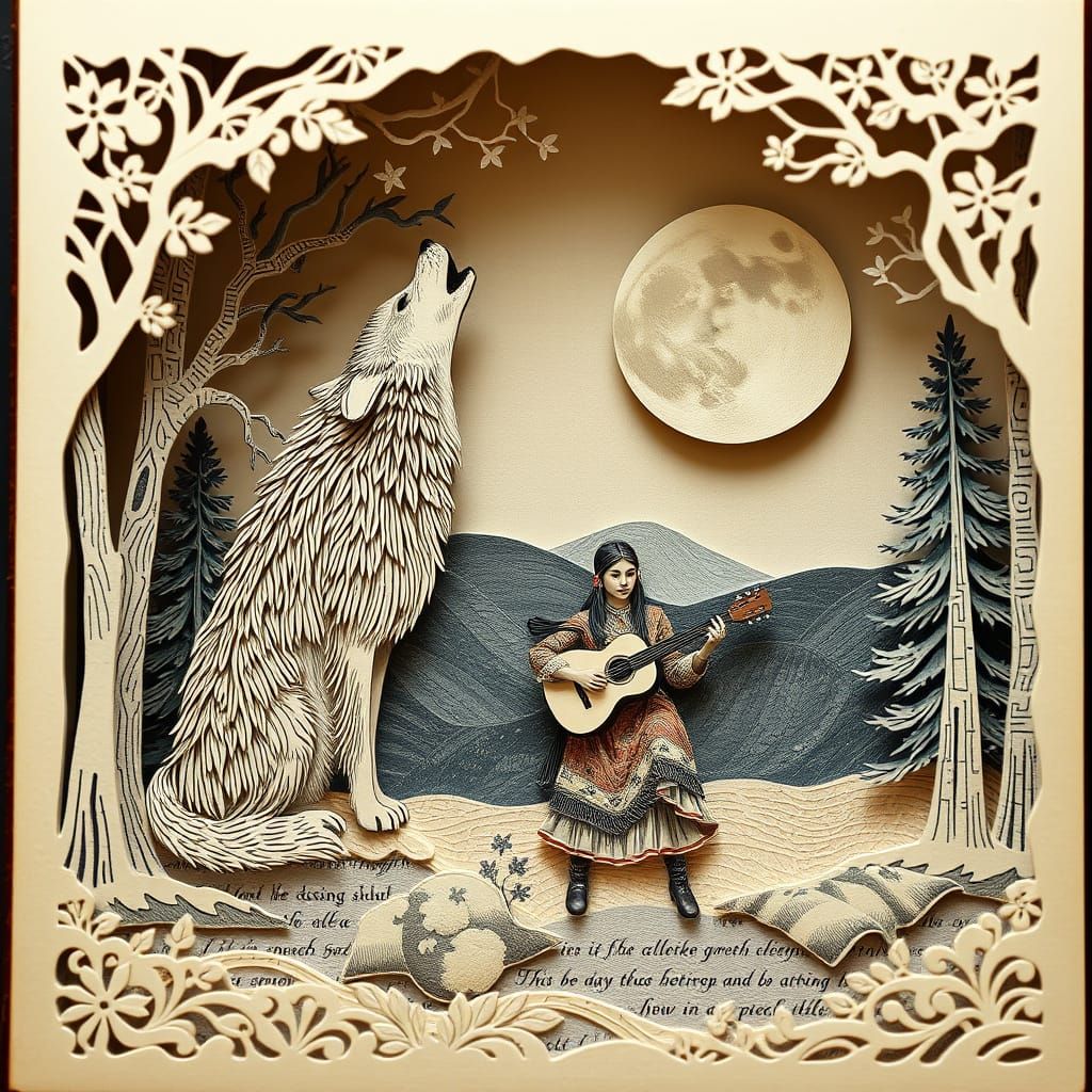 Moonlit Serenade by Cheyenne Dreamer in Intricate Paper Art