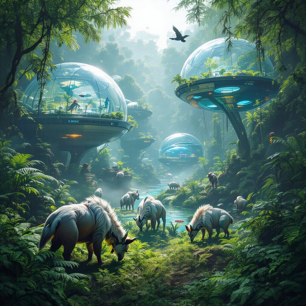 Futuristic Ark Nova Zoo with Ultra-Realistic Biological Anim...