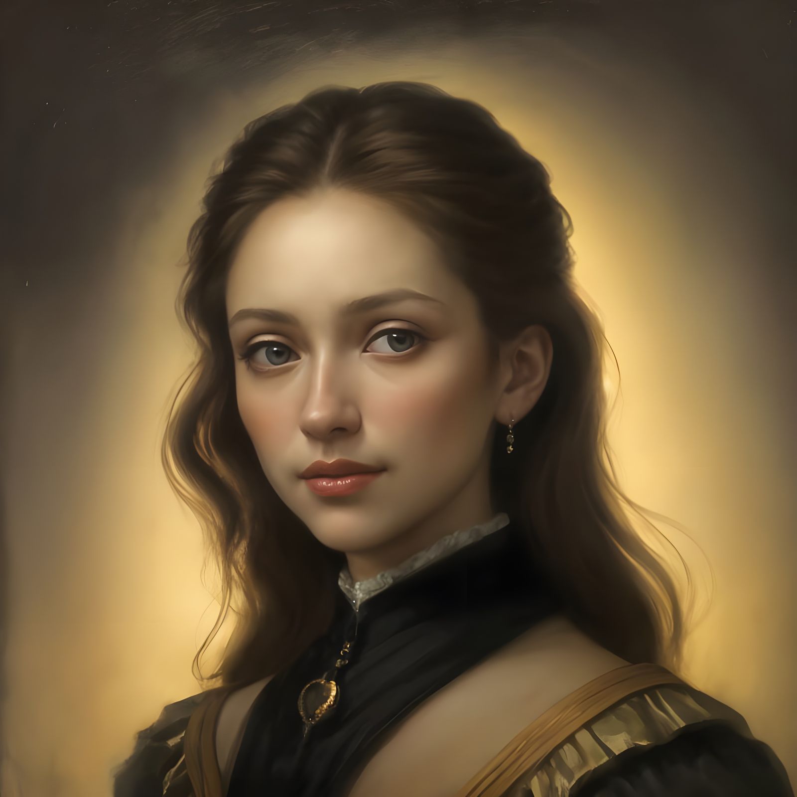 Romantic Impasto Close-Up of Woman's Lips