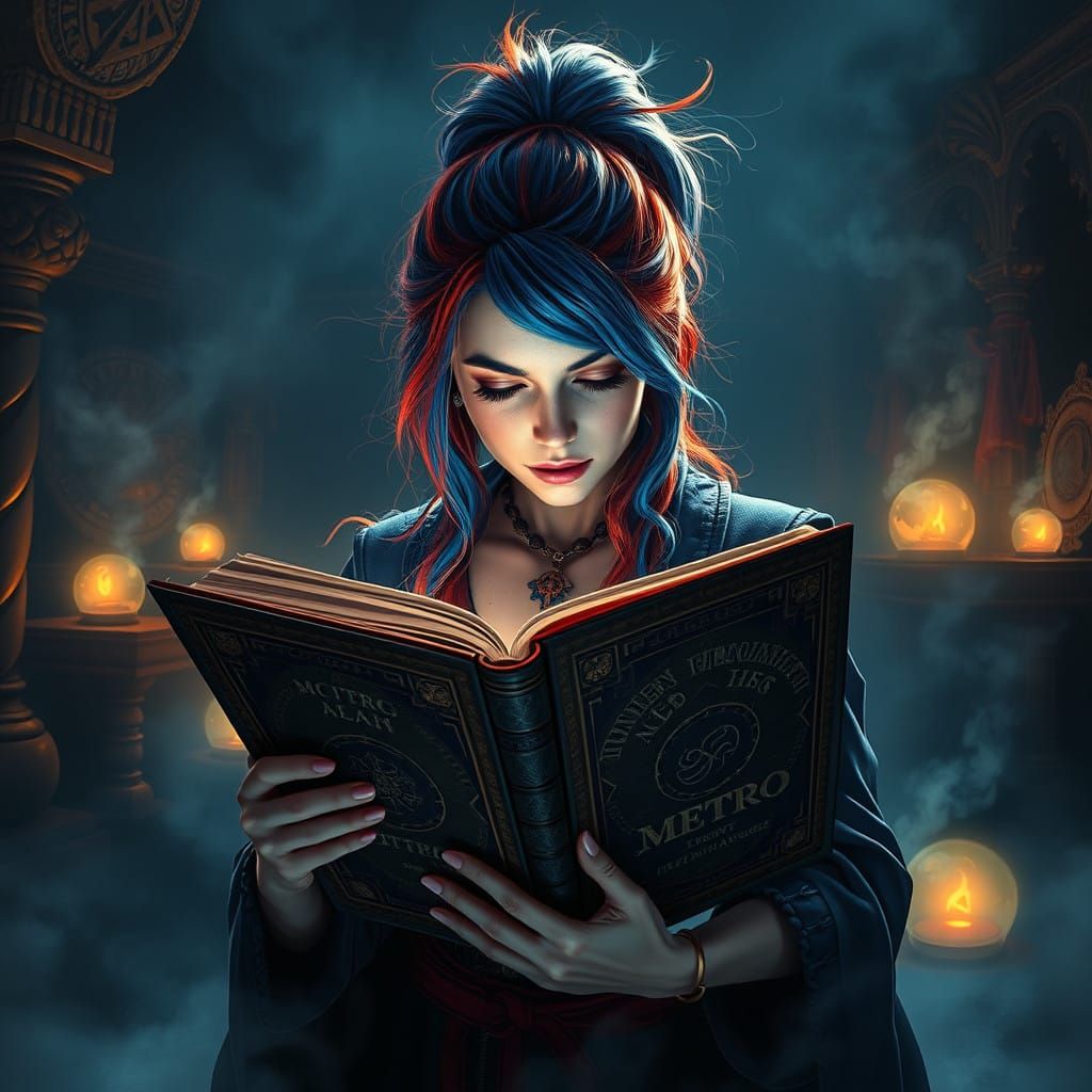 Whimsical Witch in Mystical Chamber