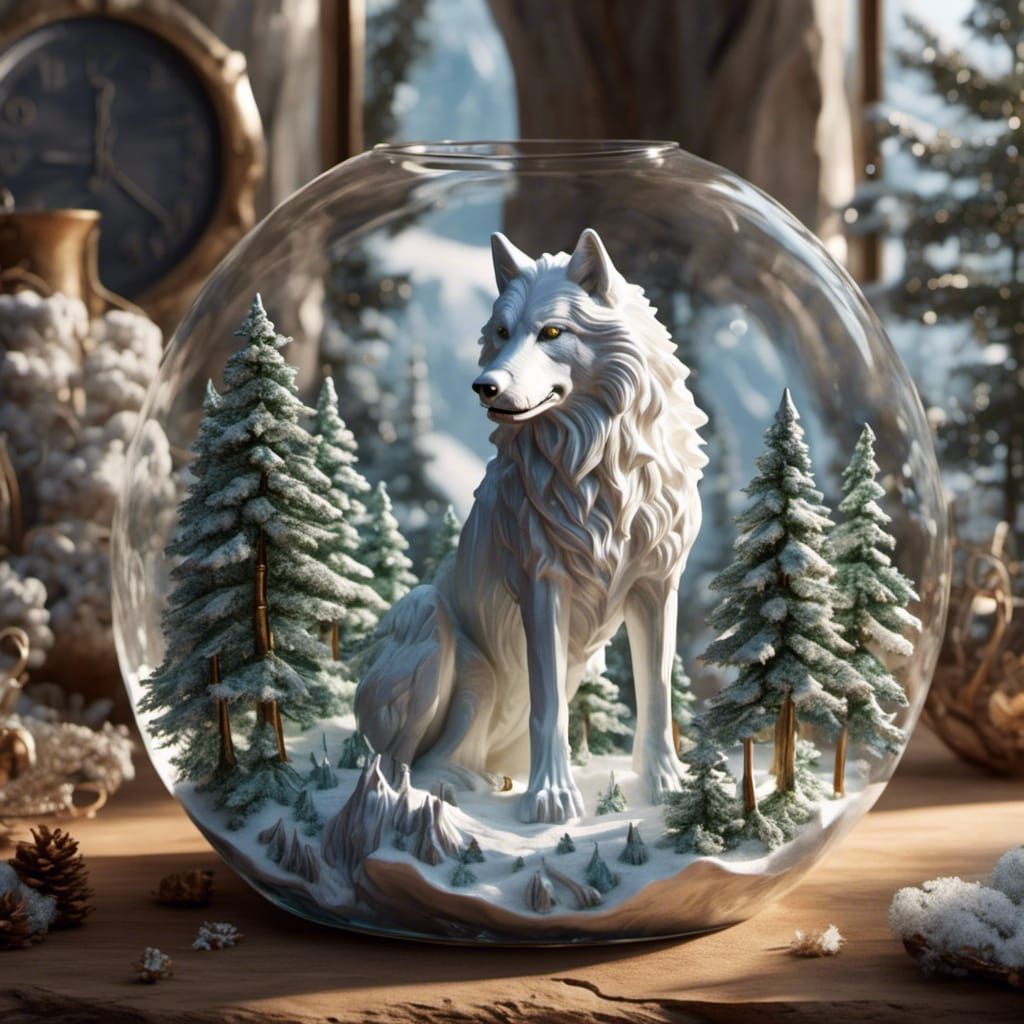 Glass Wolf Containing Mountain Nature