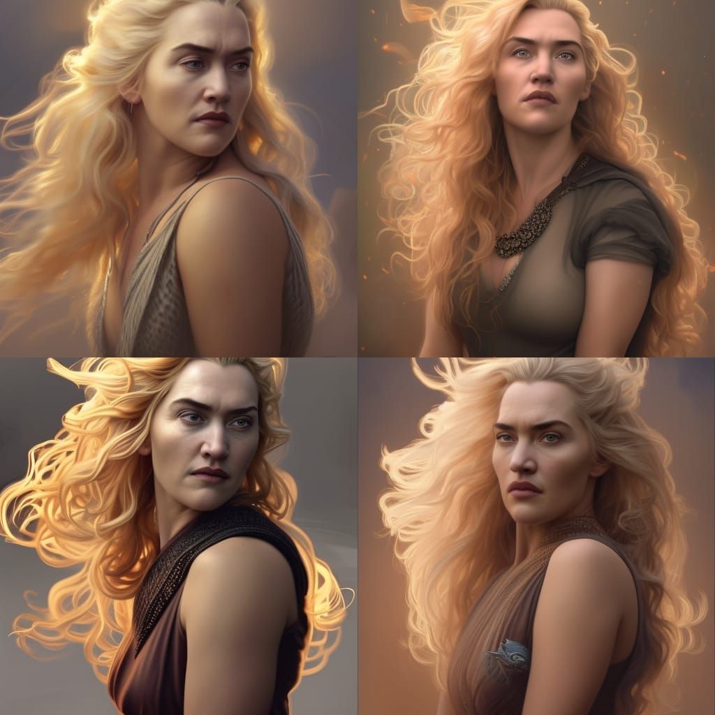 Kate Winslet as Dragonscale Targaryen: Hyperdetailed Portrai...