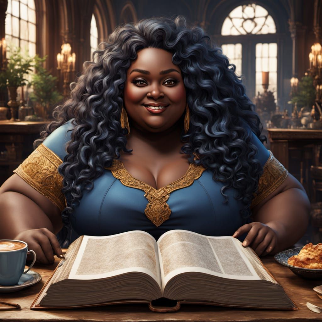 Cozy Moment of Two Obese Women in Fantasy Setting