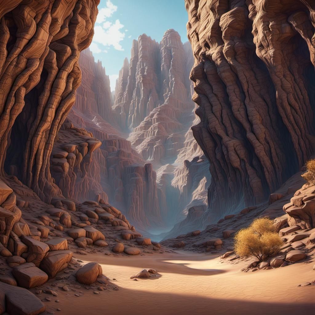 Spectacular Desert Canyon Digital Art in Unreal Engine
