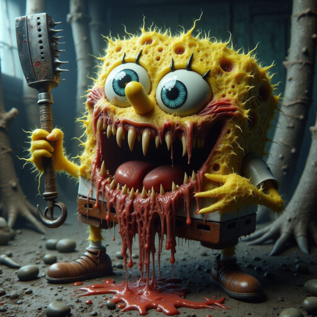 Horrific SpongeBob Sucking Marrow From Bone