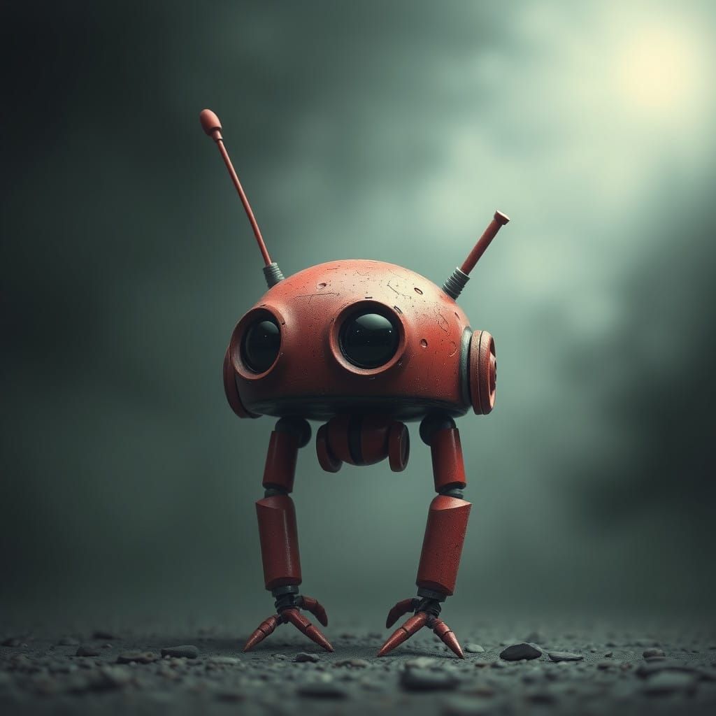 A Red Metaloid Robot Inspired by Eastern European Futurism