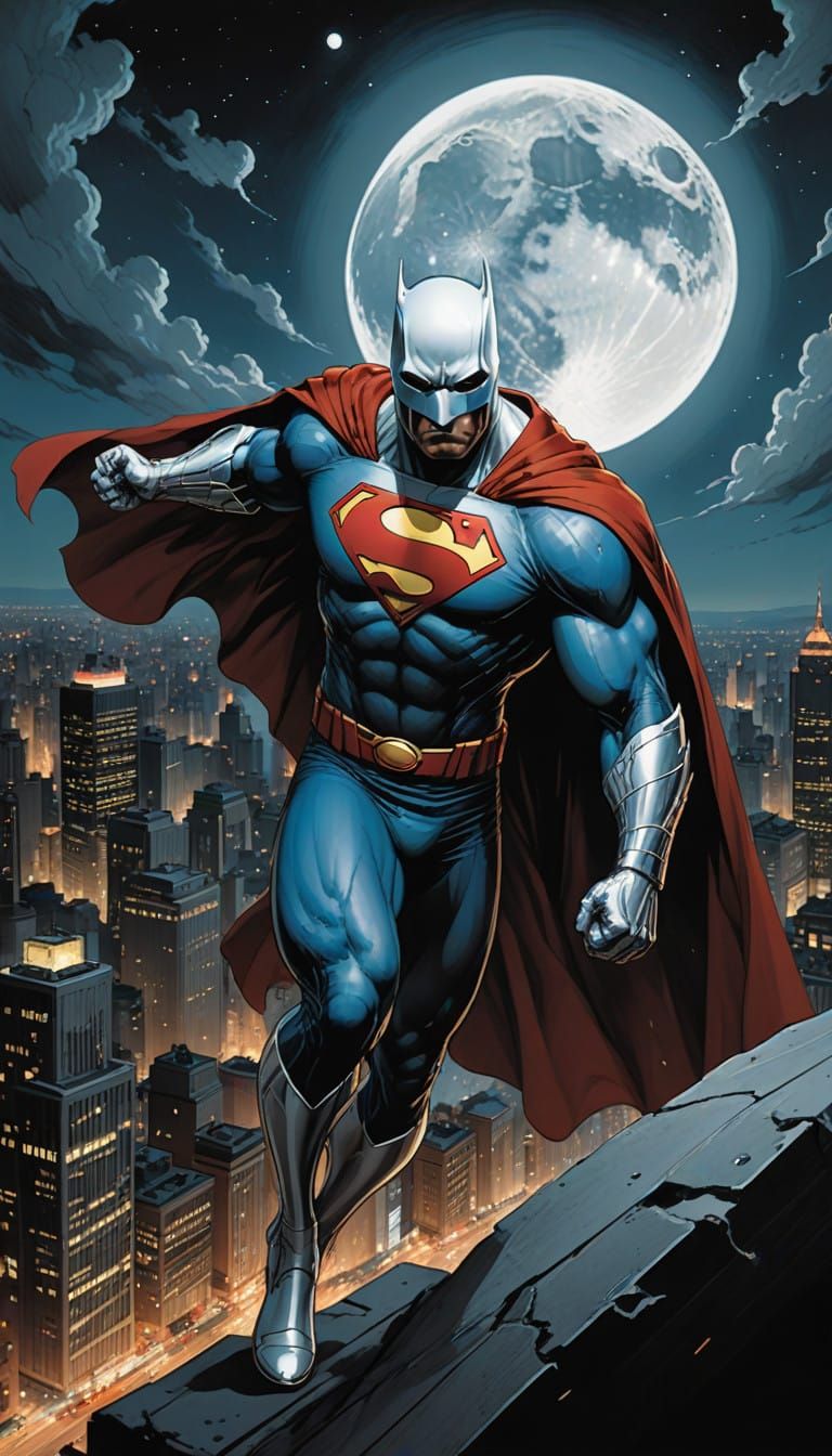 Majestic Moonlit Hero Unites Superman's Strength with Moon K...
