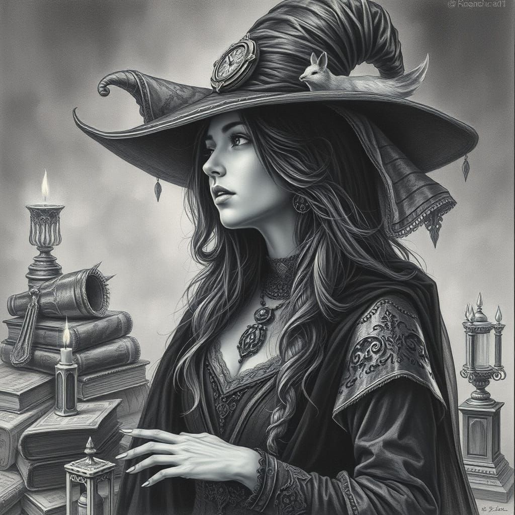 Sorceress Emerges from Art Nouveau Mystique