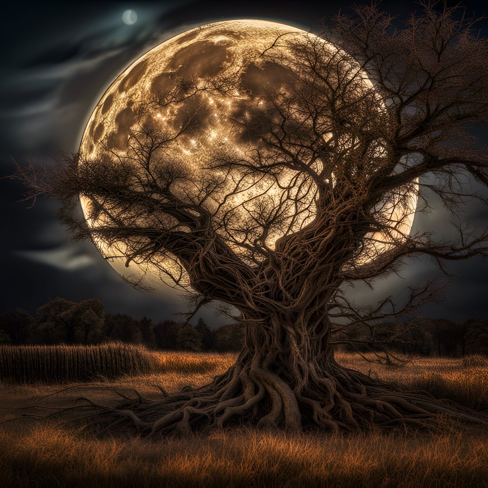 Hyperrealistic Harvest Moon in High Definition