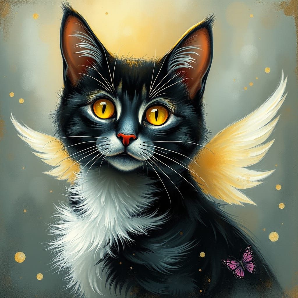 Whimsical Cat Heaven in Dreamy Pastel Shades