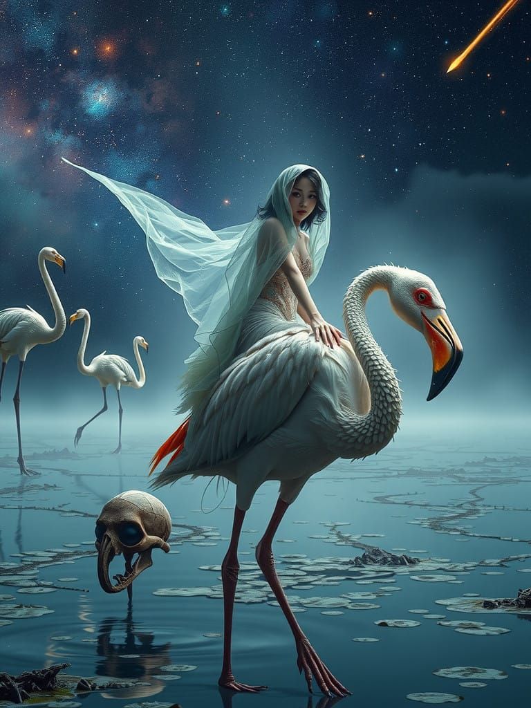 Ethereal, Cyberpunk Goddess Reigns Over a Dreamlike Swamp of...