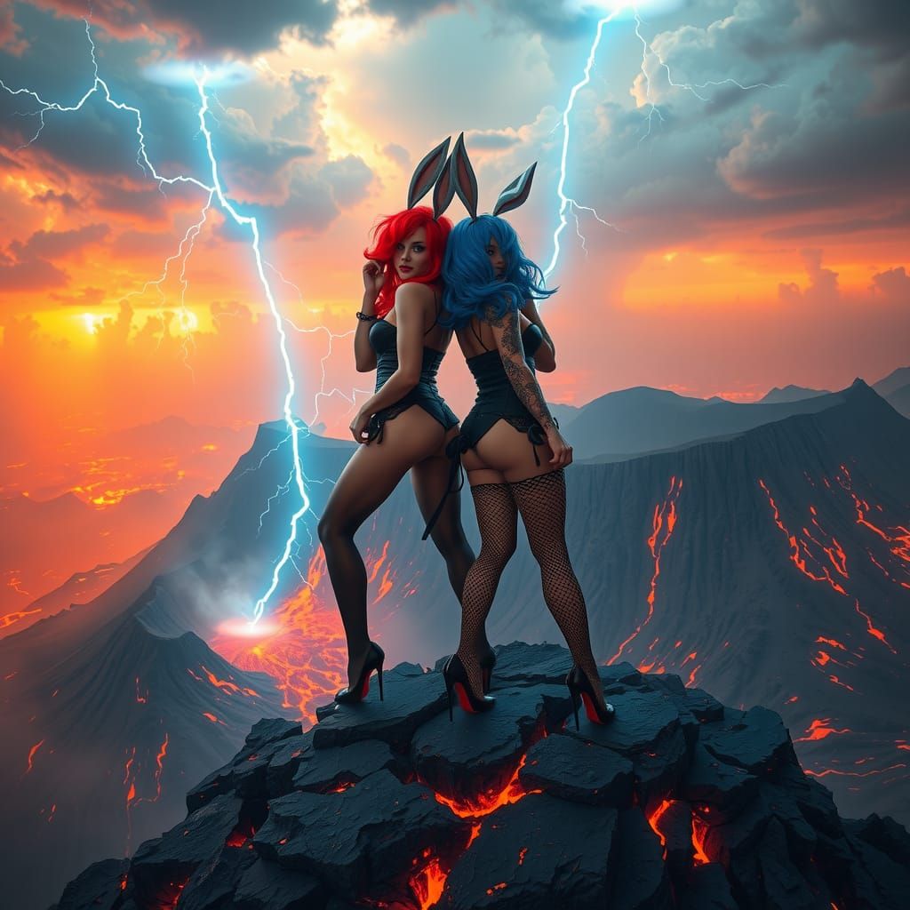 Volcanic Corset: A Fiery Fantasy Artstation Scene