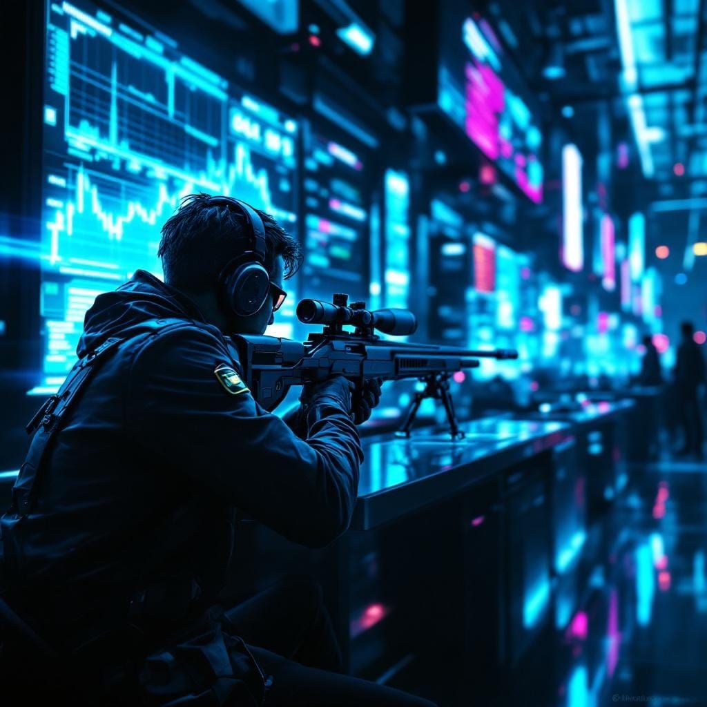 Cyberpunk Trader Aims Sniper at Stock Market