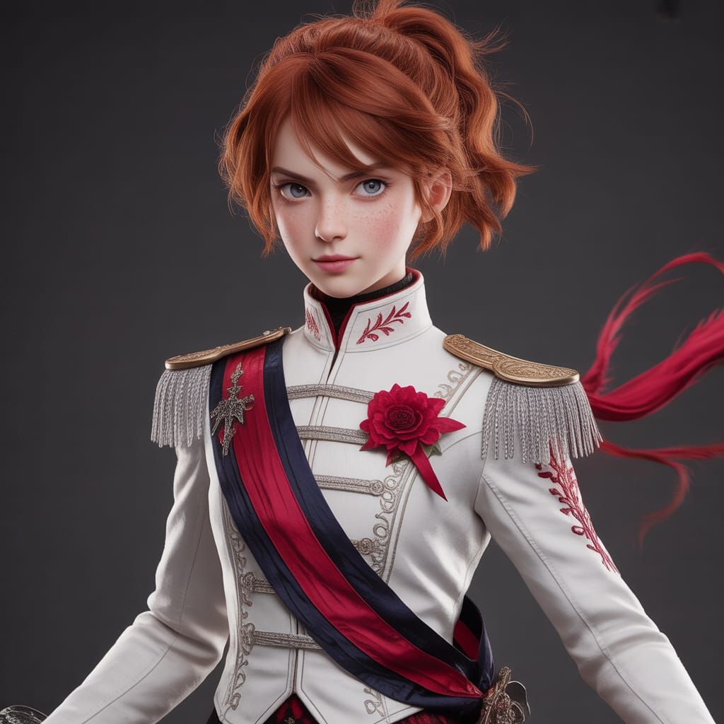 Fierce Teenage Duelist in Dark Fantasy Setting