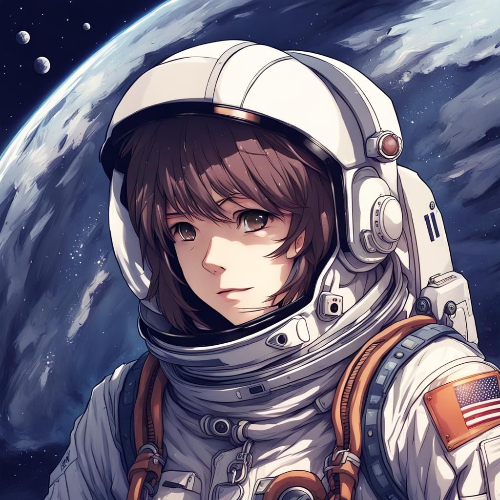 Anime Style Astronaut in Japanese Manga