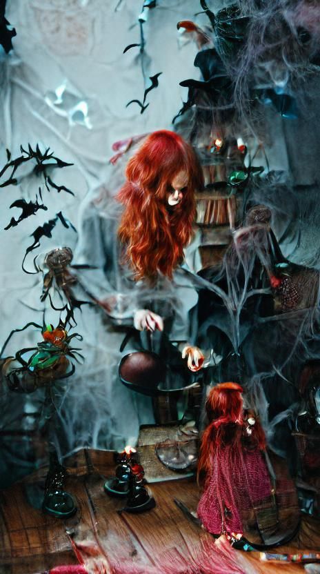 Witch's Halloween House with Magic Potions