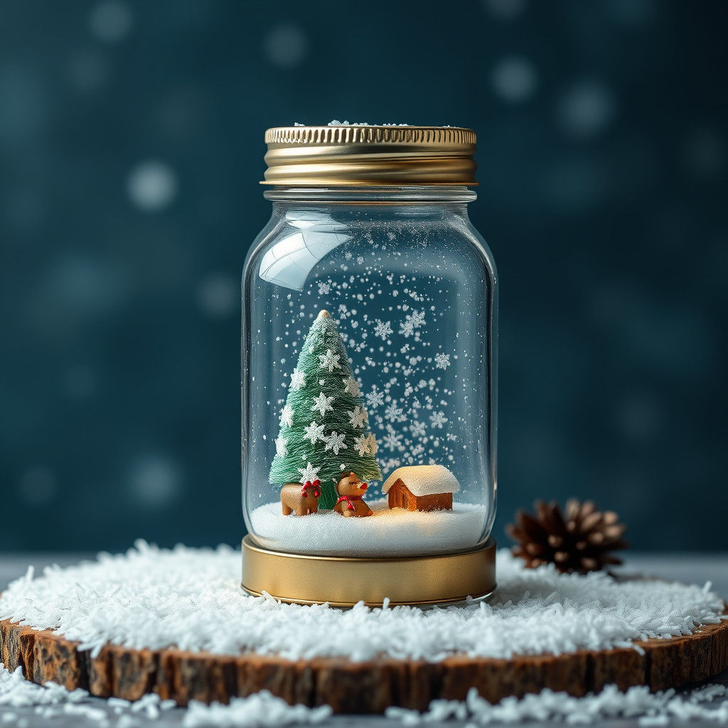 Snow Globe in a Mason Jar