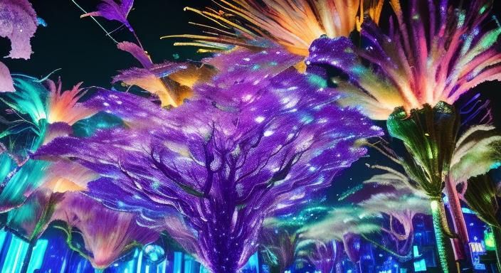 Biopunk Cityscape with Cyborg Animals